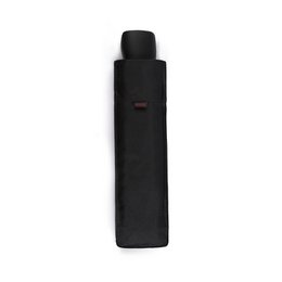 Black folding umbrella with Vogue branding. Compact and portable design for everyday use.