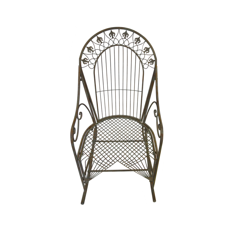 English green iron rocking chair 78.5x56x112 H cm