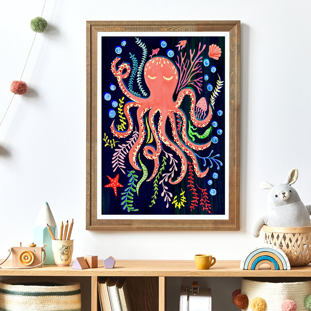 Octopus Nursery Print