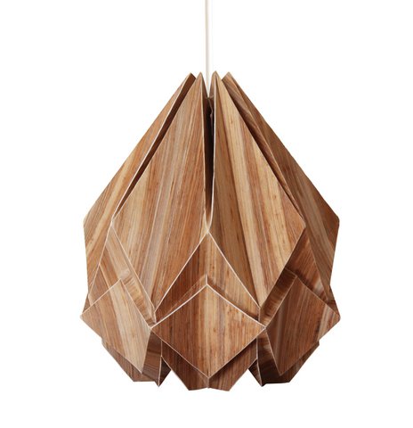 Origami pendant light in EcoWood and Paper - size M