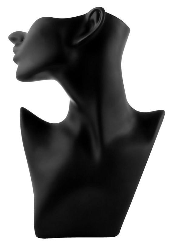 Bust, plastic, black, 28 cm x 19 cm x 10.5 cm
