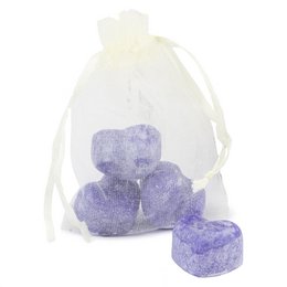 Organza bag with 3x amber block heart 'intense secret'