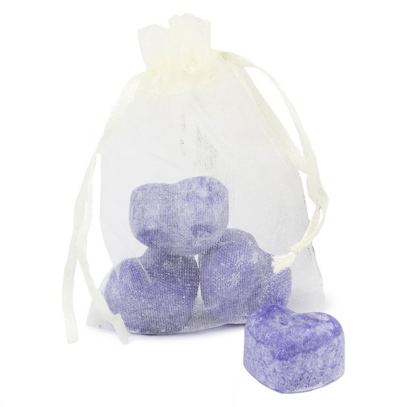 Organza bag with 3x amber block heart 'intense secret'