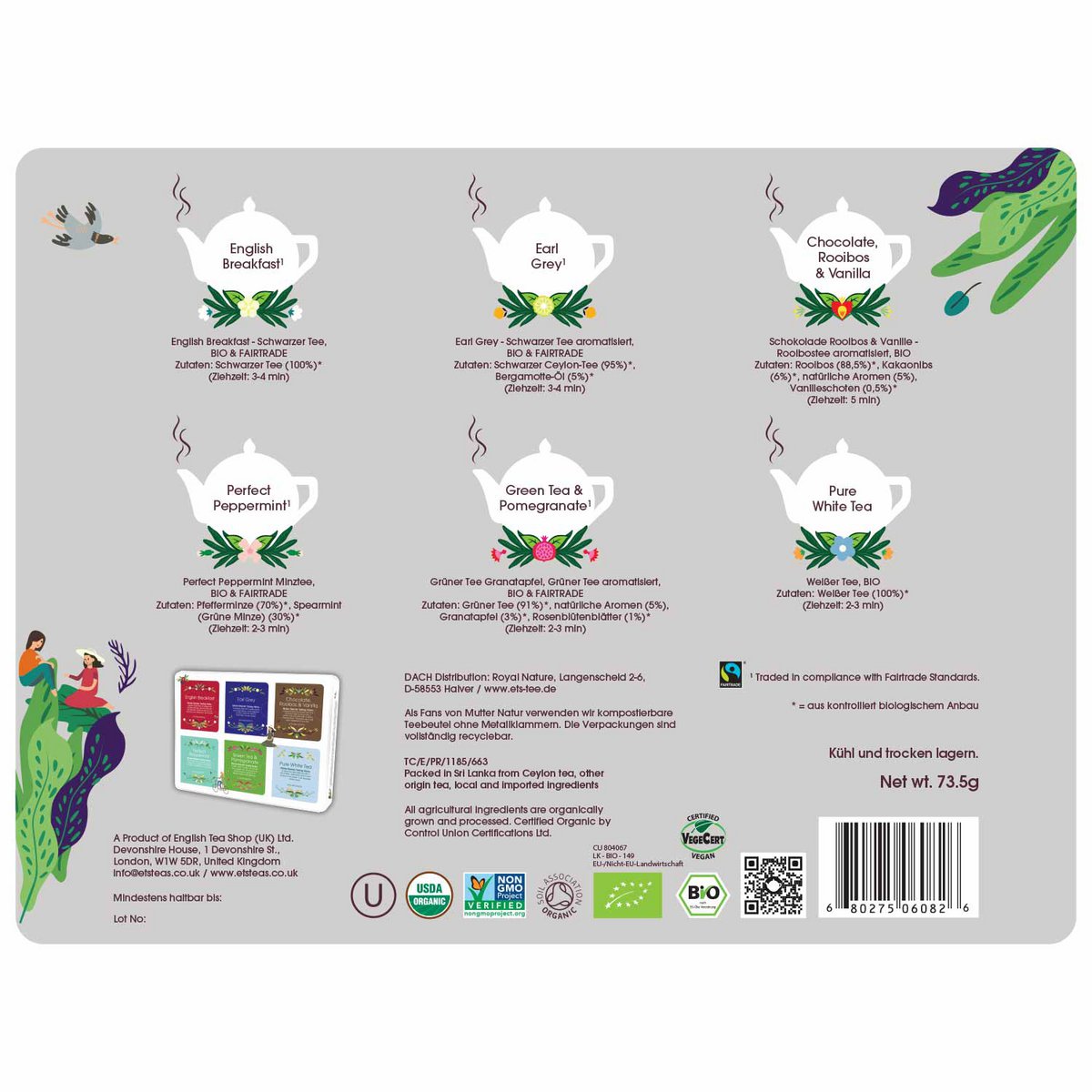 ETS - Tee-Geschenkbox aus Metall "Classic Selection" mit 36 BIO-Tees
