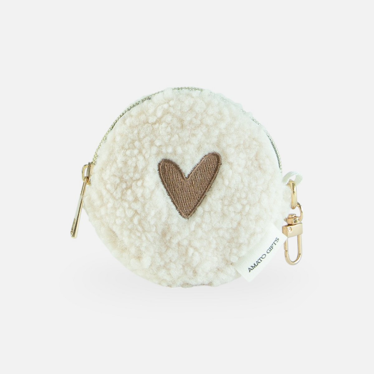 Teddy geldbeugel 'hartje' - beige