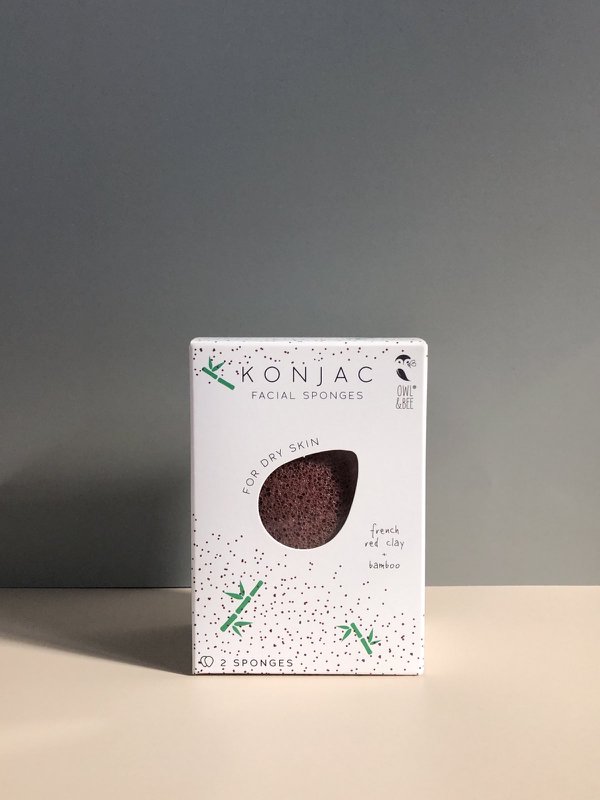 Owl & Bee Konjac ansigtsvampe til tør hud (2 pakke) - Vegansk