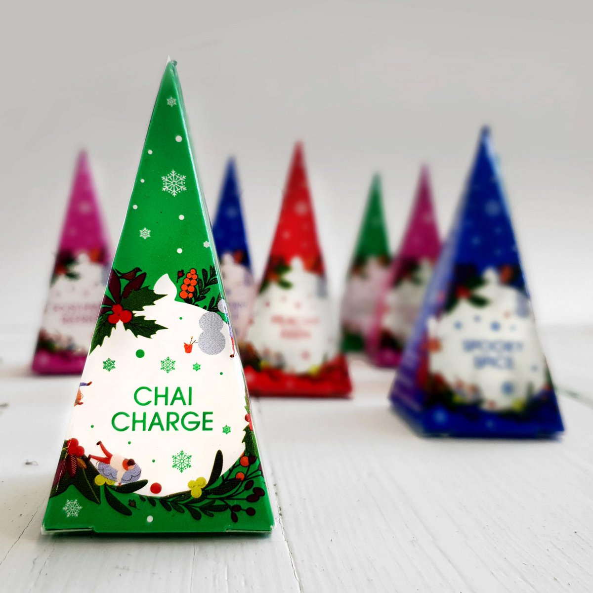 ETS - Tee Geschenk mit Schleife "Holiday Collection, Grün", BIO, 12 Pyramiden-Beutel