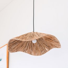 Boho Lampeskærm – Stor Raffia Loftslampe – Naturlig Pendel – Håndlavet Loftslampe Lavet af Raffia TAMPAH (Ø 53 cm)