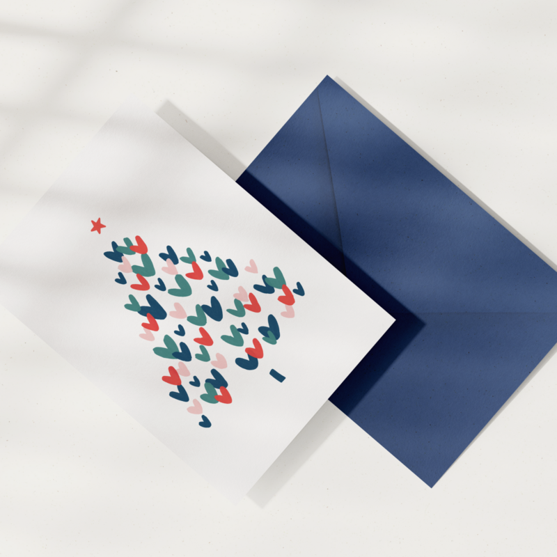 Eco Greeting Card — Heartwarming Christmas Tree