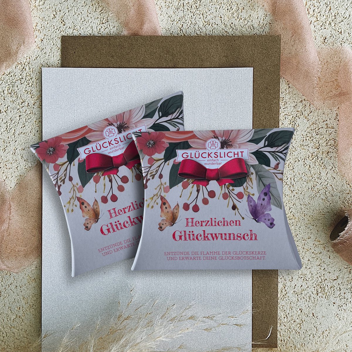 Lumière porte-bonheur / Dans le coffret cadeau avec un nœud découpé 🎀 / Chaleureusement / Félicitations / VE 15