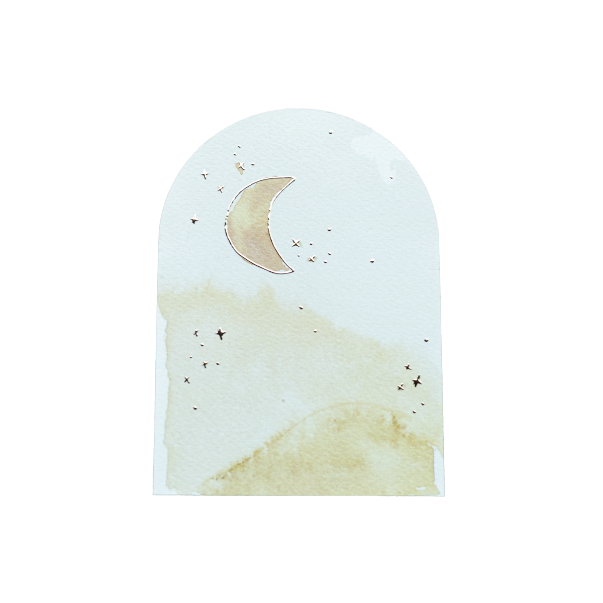 Arch shape card Always close with gold foil - greeting card - Condolence - A6
