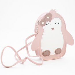 Lycchi shoulder bag - The adorable baby pinguin - pink