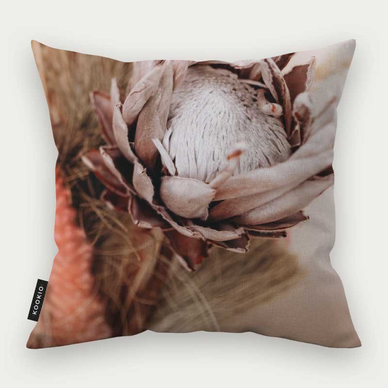 Sierkussen - Droogbloemen Zacht Beige