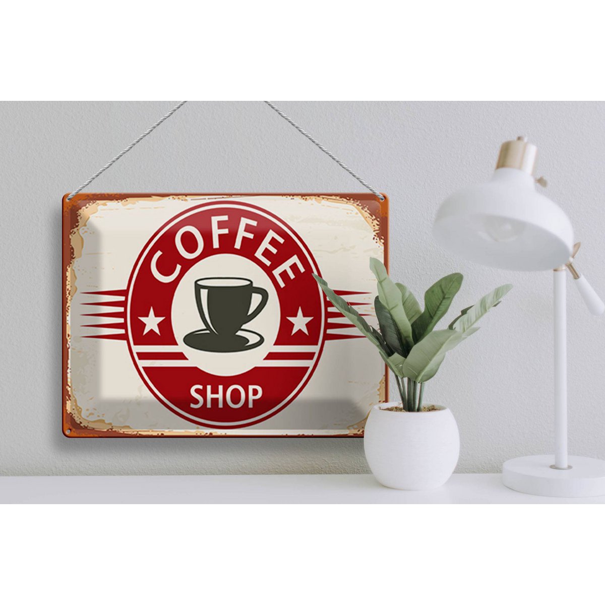 Tin Sign Retro 40x30cm Coffee Shop Coffee Cup