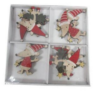 MOUSE  WOOD HANGER  BOX/32PC  6CM
