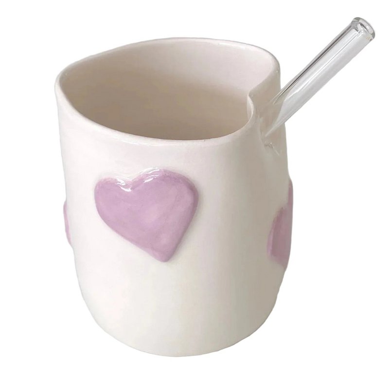 Tasse en céramique coeur Matcha fait à la main et tasse à café glacé