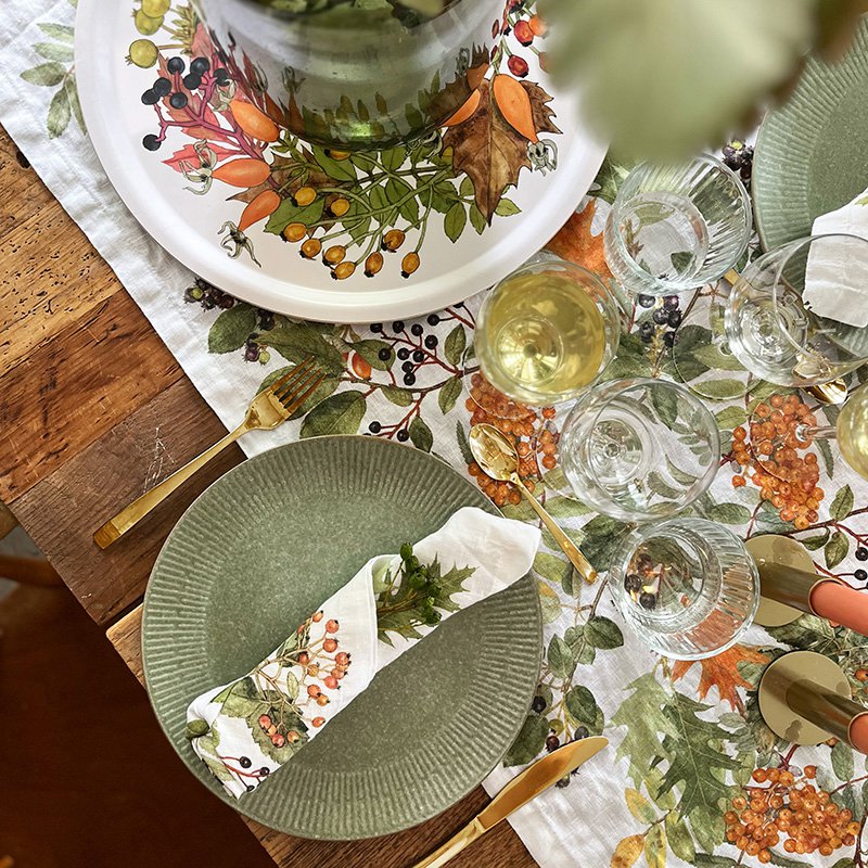 Linen table runner - Autumn