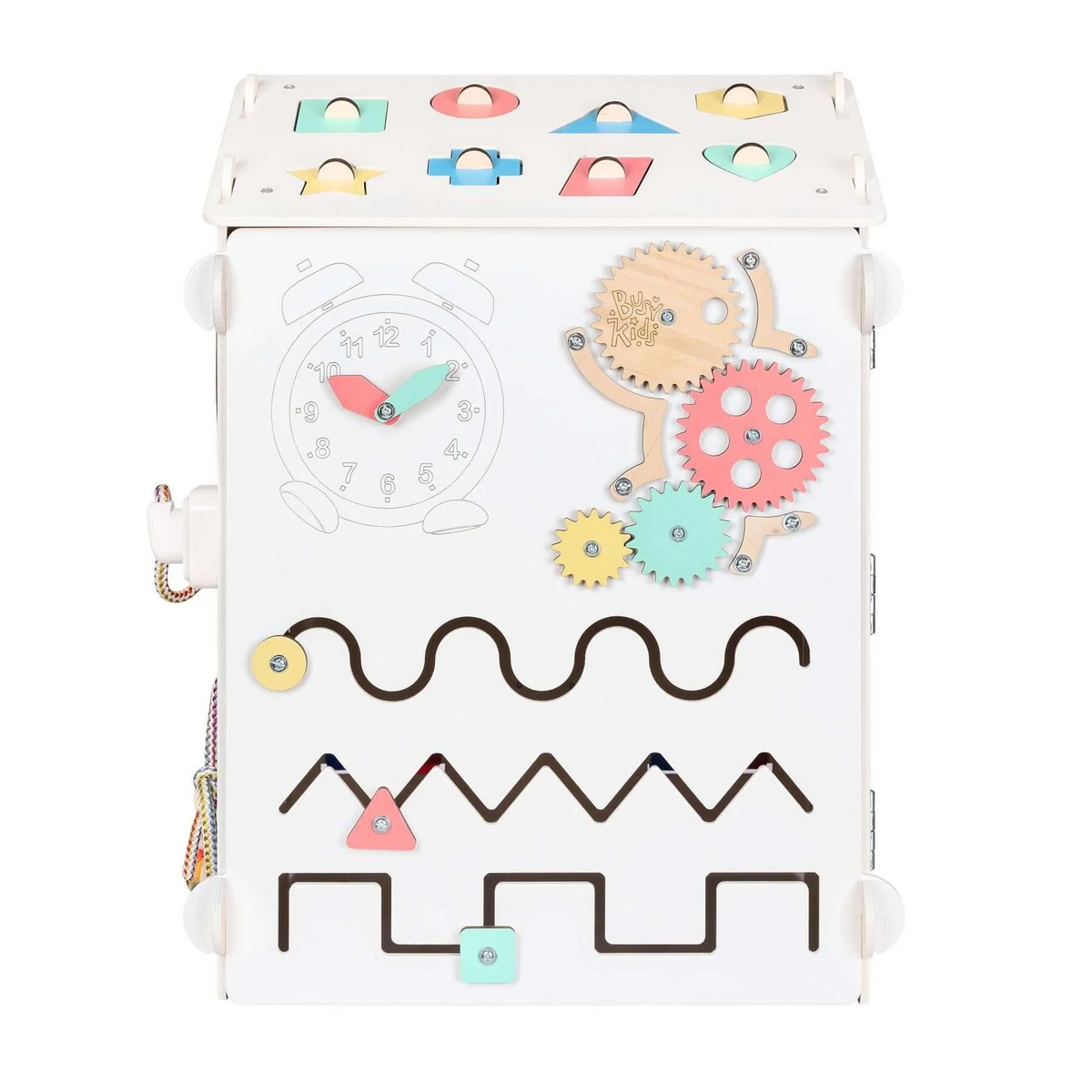 Set - BusyBoard huisje wit en creatieve kubus