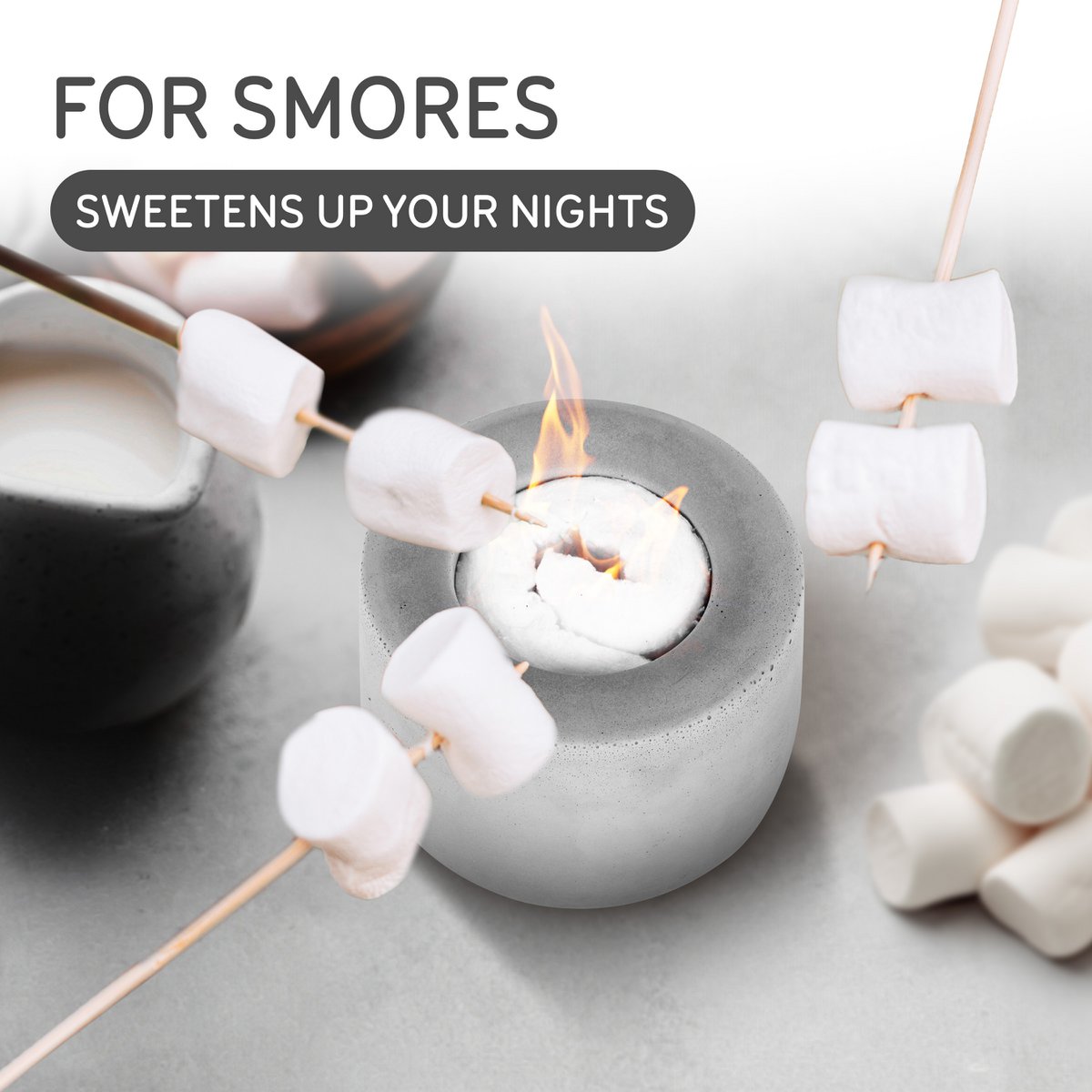 Table fire made of concrete - stylish and robust | Outdoor and Indoor | Modern design