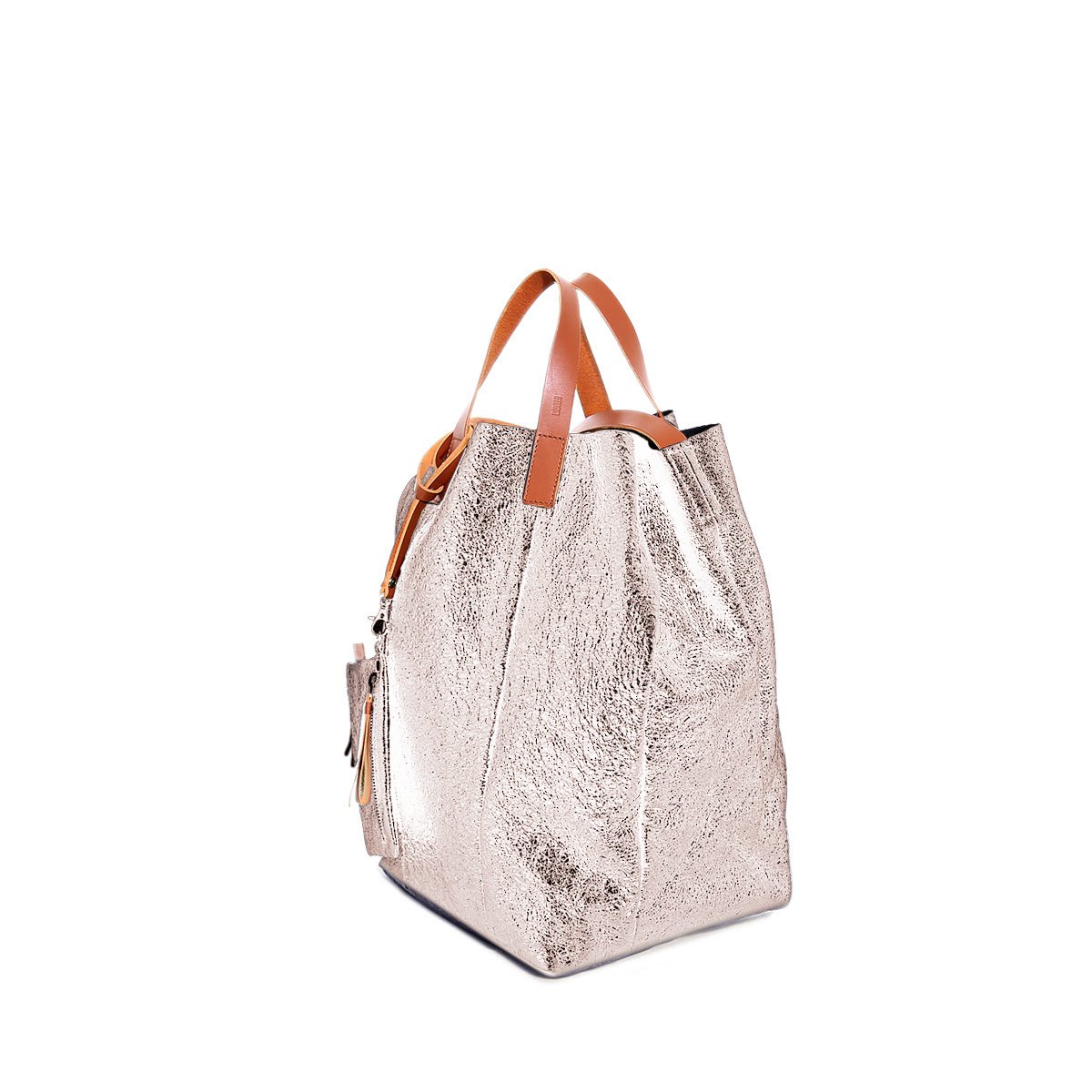 Borsa tote grande Linda oro rosa metallizzato