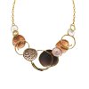 Enamel Crossing Discs and Rings Necklace