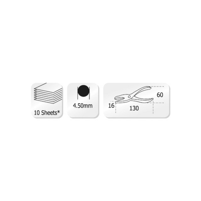 Perforateur Kangaro 1 trou chromé, max 10 feuilles