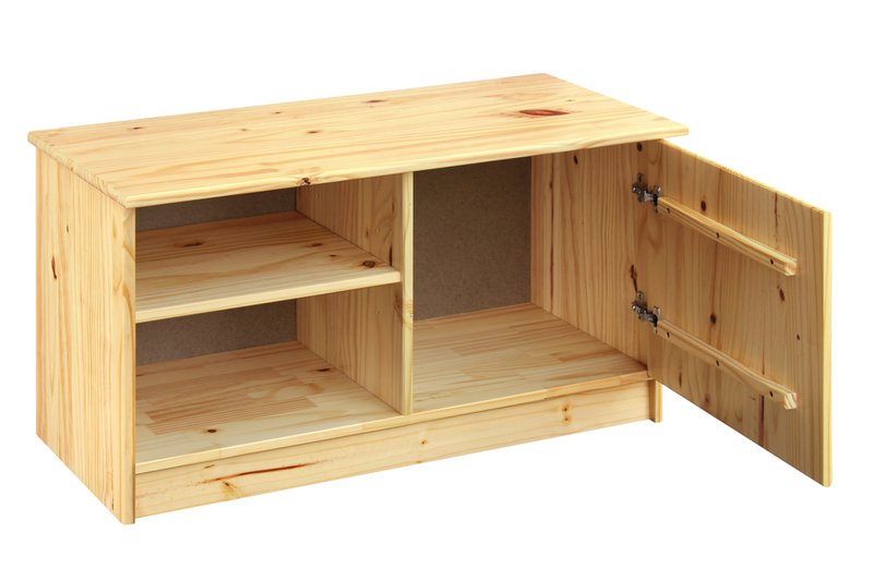 Shoe cabinet with 1 door and 2 open compartments