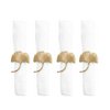 Lot de 4 ronds de serviettes ginkgos dorés