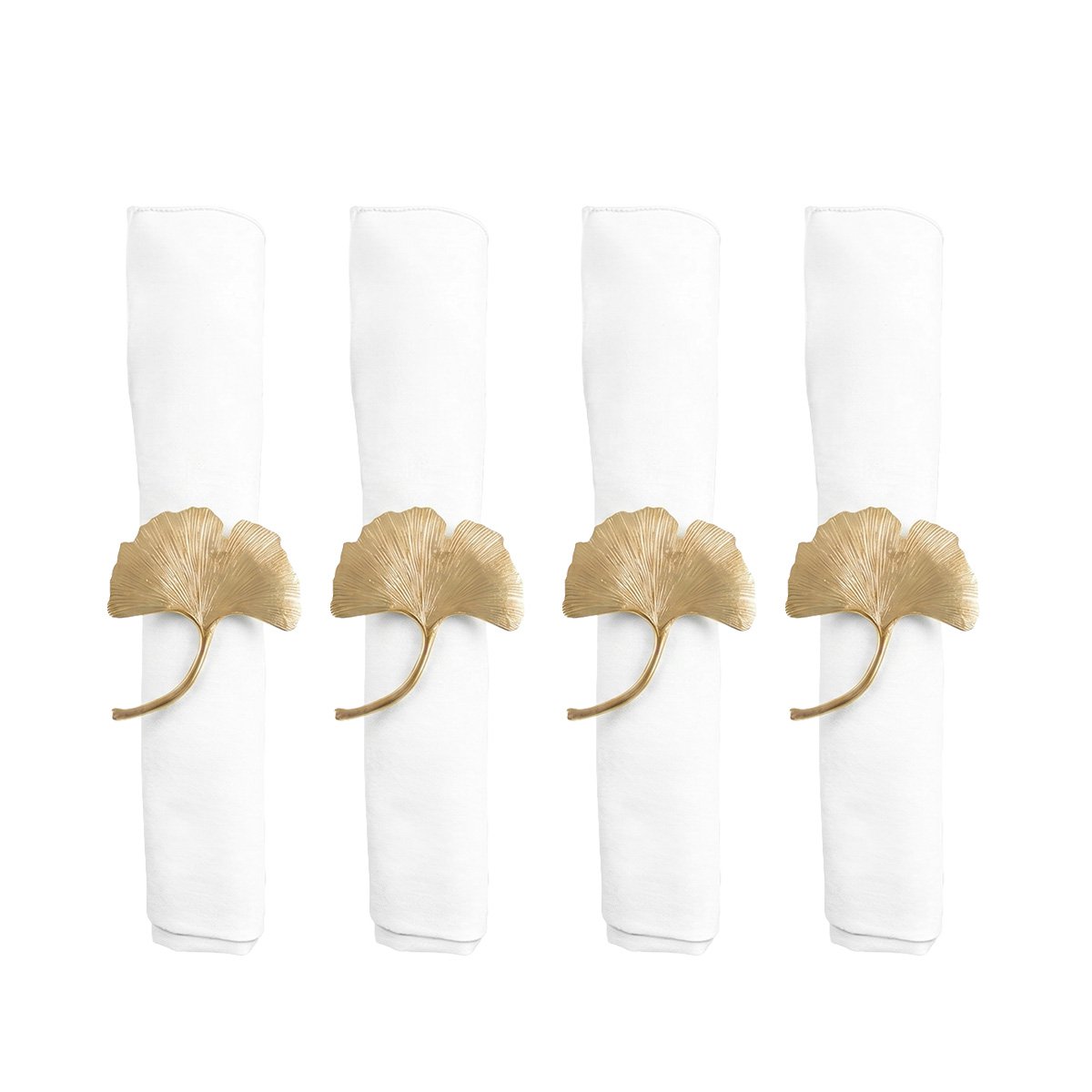Conjunto de 4 rondas de toallas doradas de Ginkgos