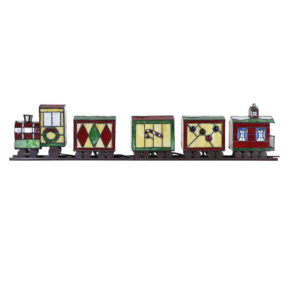Tiffany tafellamp trein 100x9x20 cm rood green glas tiffany lampen