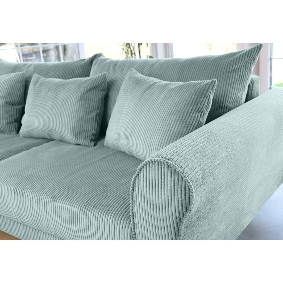 ASTRID 4-zitsbank/slaapbank Corduroy Dusty Blue afneembare en wasbare hoezen