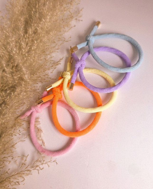 Goldenes Knotenarmband Neonorange