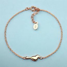 925 sølvarmbånd med fuglemotiv - 18K forgyldt, 16,5 cm længde - ARM925-35