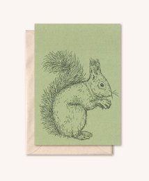 Carte durable + enveloppe | Écureuil animal | Romarin