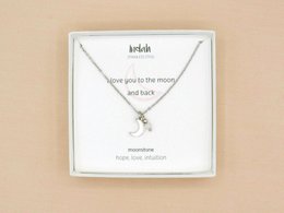 Ketting rock, maan en maansteen, zilver of goud stainless steel