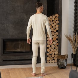 Men's 250 Merino 2-Piece Set of Long Sleeve & Bottom Rub Natural