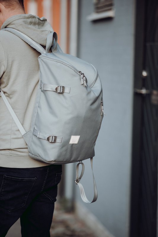 Grijs ♻️ Luiertas van gerecycled polyester