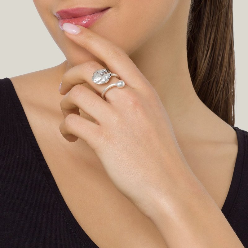 "Moon" belagt 925 sølv justerbar ring