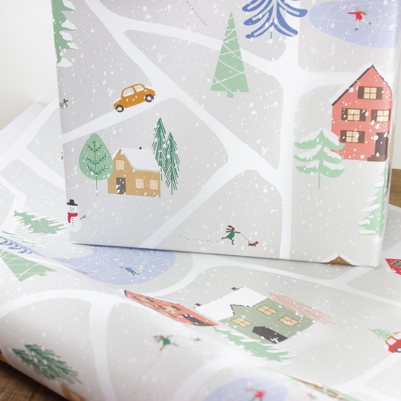 Wrapping paper winter scenery