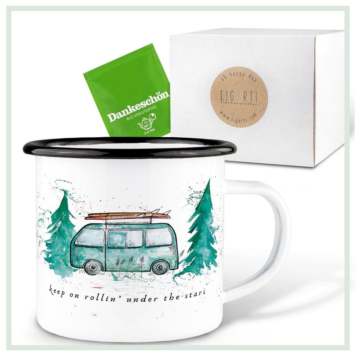 Enamel cup – Camping Bus