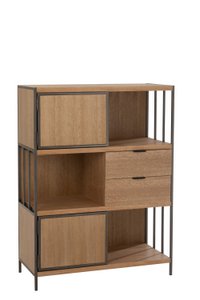 J-Line Compartimenten kast - hout/ metaal - naturel