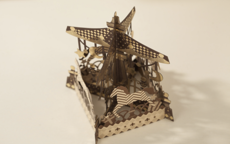 3D Greeting card with classroom carousel incl.message panel
