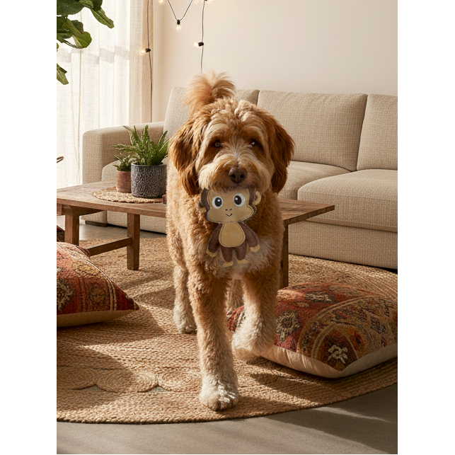 BUDDY. Hundespielzeug aus Leder "Affe"