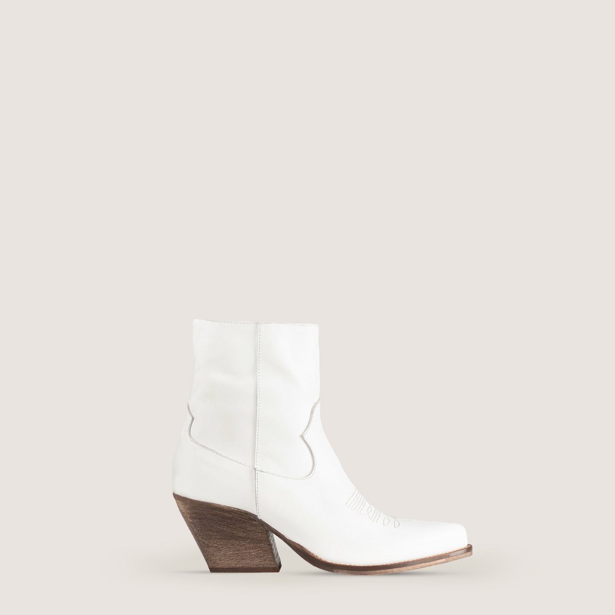 Janice White Texan Ankle Boots