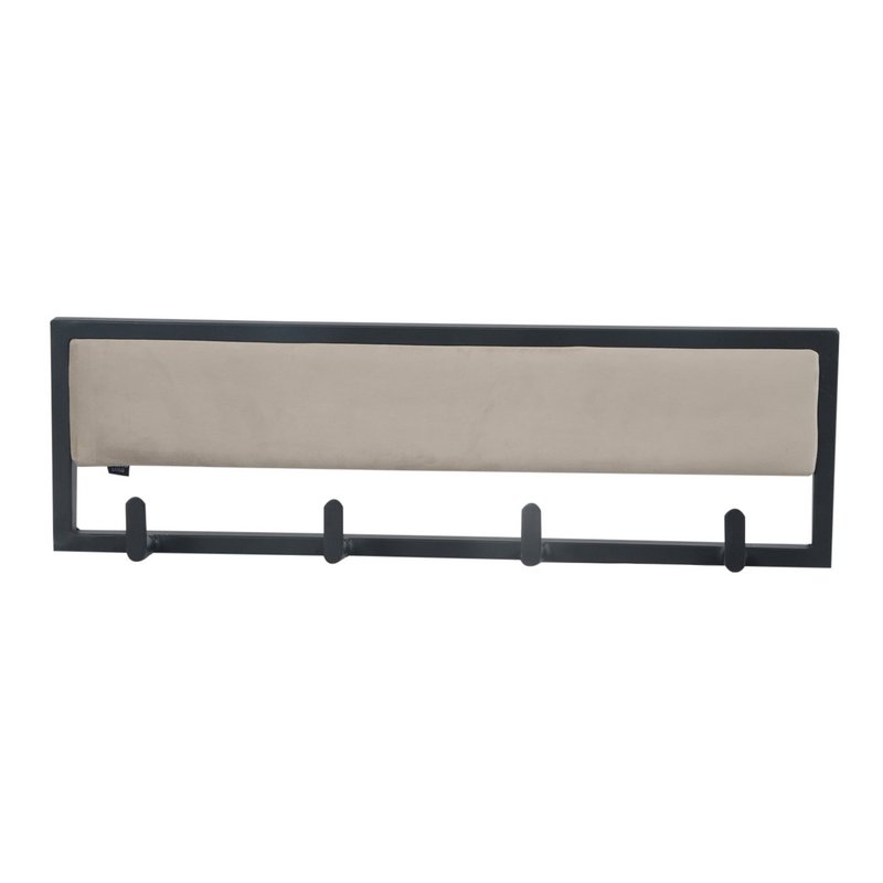 Appendiabiti da parete in metallo rivestito con aspetto velluto o pelle - Velvet Taupe, 60cm