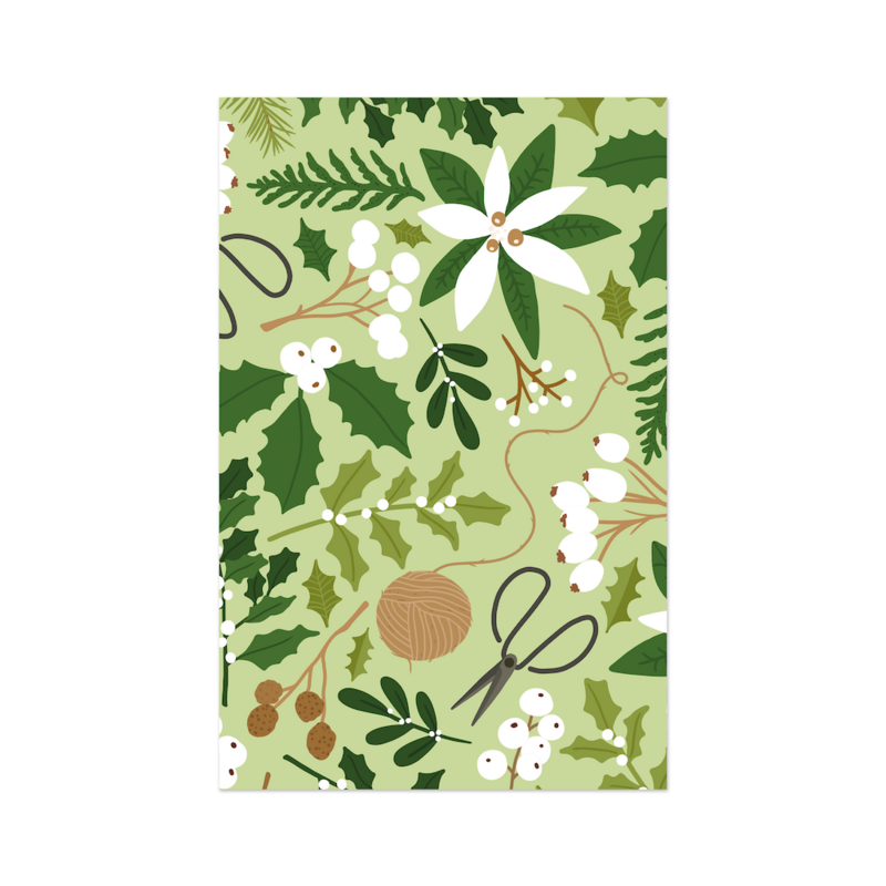 Minikaart/gift tag Christmas - nature pattern