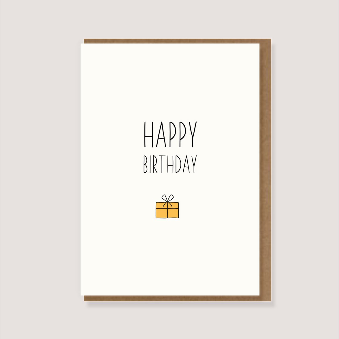 Klappkarte mit Umschlag - "Geschenk - Happy Birthday"