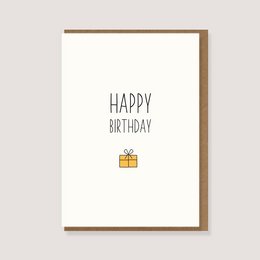 Foldekort med konvolut - "Gave - Happy Birthday"