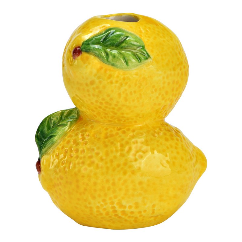 Vase of lemons made of ceramic, yellow (W/H/D) 8x9x5cm