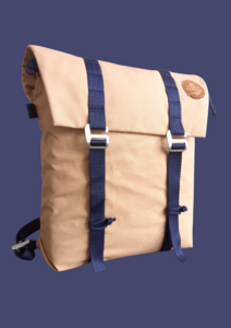 ROLLTOP & SCHULTASCHE ECO HEMP »BEACH« SAND – BLAUE SEE